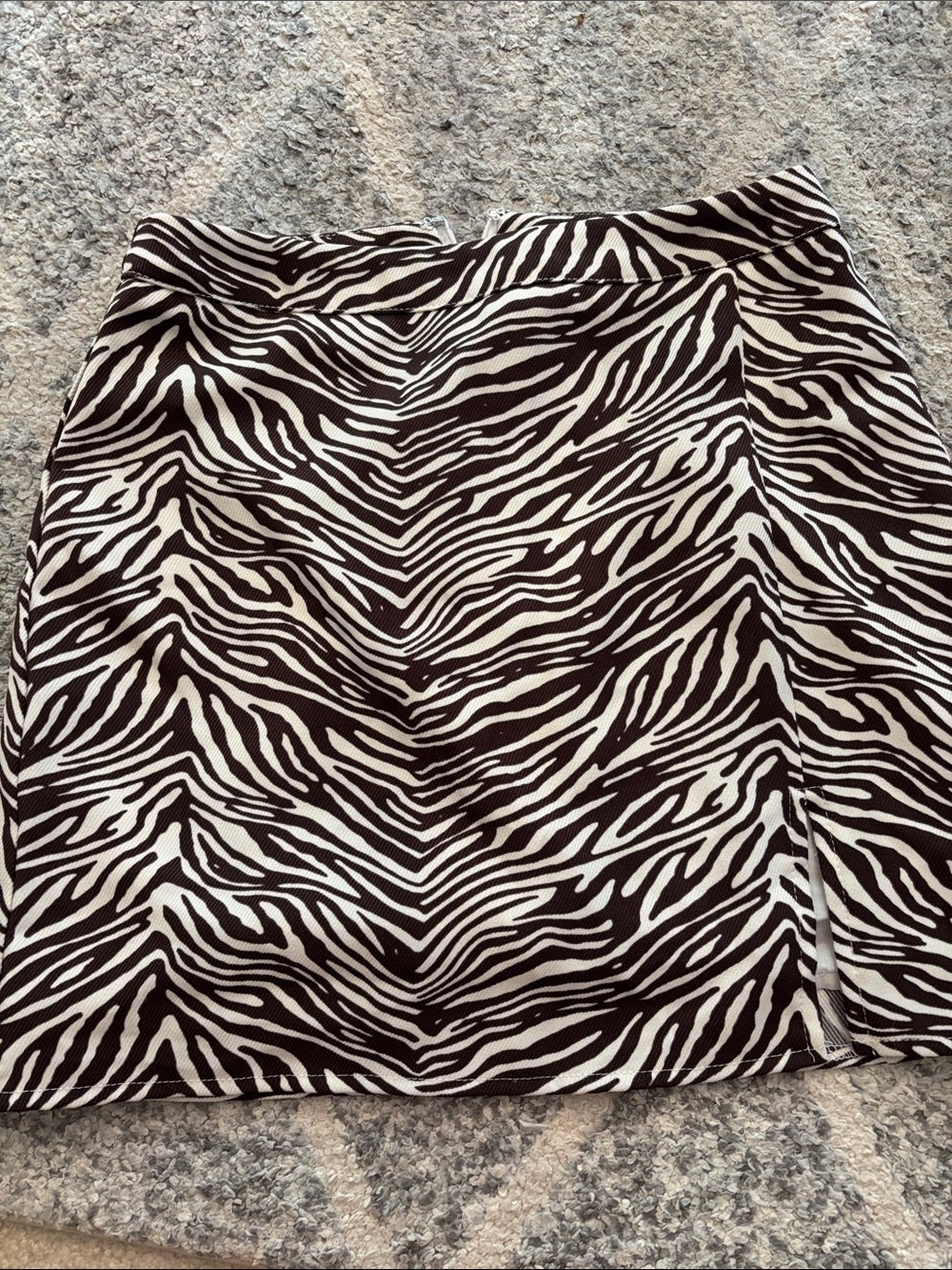 Versona Zebra-Print Mini Skirt - Brown & Cream